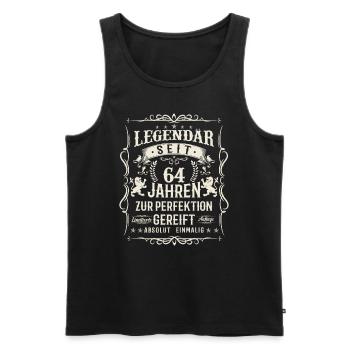 Legendär seit 64 Jahren - Männer Premium Bio Tank Top - Schwarz - Vorne - Michal (187cm)