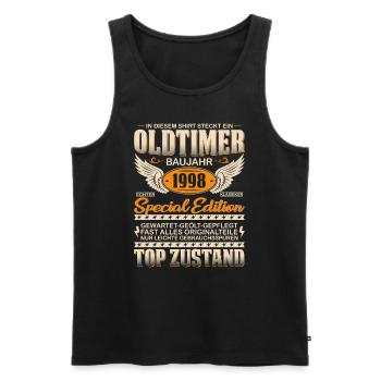 Vintage 1998 Oldtimer Geschenk - Männer Premium Bio Tank Top - Schwarz - Vorne - Michal (187cm)
