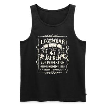 Vintage 47. Perfektion! - Männer Premium Bio Tank Top - Schwarz - Vorne - Michal (187cm)