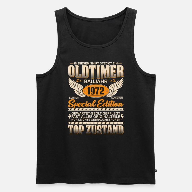 Kultiges 1972er Oldtimer-Geschenk - Männer Premium Bio Tank Top - Schwarz
