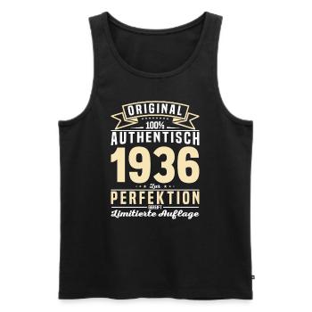 Vintage Jahrgangsgeschenk 1936 - Männer Premium Bio Tank Top - Schwarz - Vorne - Michal (187cm)