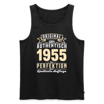 Vintage Geburtstagsgeschenk 1955 - Männer Premium Bio Tank Top - Schwarz - Vorne - AI Model Male 178 light (178cm)
