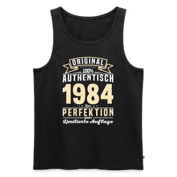 Vintage Jahrgangsgeschenk '84 - Männer Premium Bio Tank Top - Schwarz - Vorne - Michal (187cm)