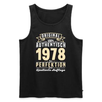 Authentisches 1978 Vintage Geschenk - Männer Premium Bio Tank Top - Schwarz - Vorne - Michal (187cm)