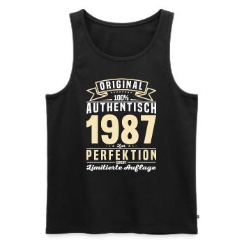 Vintage Geburtstagsgeschenk '87 - Männer Premium Bio Tank Top - Schwarz - Vorne - Michal (187cm)