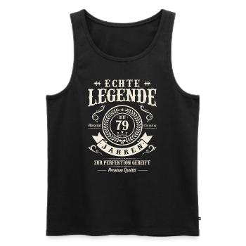 Legendär seit 79 Jahren - Männer Premium Bio Tank Top - Schwarz - Vorne - Michal (187cm)