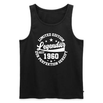 Geburtstagsgeschenk Jahrgang '60er - Männer Premium Bio Tank Top - Schwarz - Vorne - Michal (187cm)