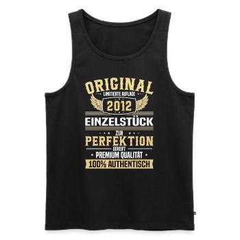 Vintage Jahrgangsgeschenk 2012 - Männer Premium Bio Tank Top - Schwarz - Vorne - Michal (187cm)