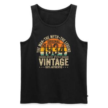 Original 1934 - Legendary Vintage - Men's Premium Organic Tank Top - black - Front - Michal (187cm)