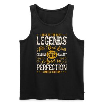 Legendär seit 2014 - Männer Premium Bio Tank Top - Schwarz - Vorne - Michal (187cm)