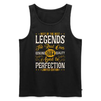 Legendary 1984 - Vintage Gift - Men's Premium Organic Tank Top - black - Front - Michal (187cm)