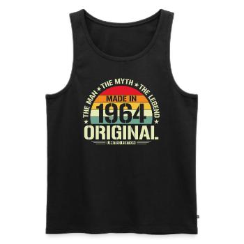 Unique 1964 - Men's Premium Organic Tank Top - black - Front - AI Model Male 178 light (178cm)