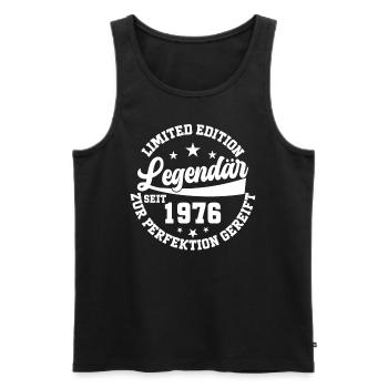 1976 - 48. Geburtstag - Männer Premium Bio Tank Top - Schwarz - Vorne - Michal (187cm)