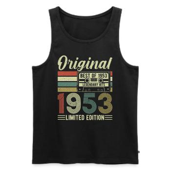 1953 Jahrgang Geschenkideen - Männer Premium Bio Tank Top - Schwarz - Vorne - Michal (187cm)
