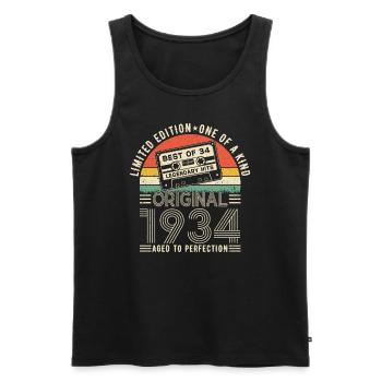 1934 - chemise d’anniversaire Vintage - Débardeur bio Premium Homme - noir - Devant - Michal (187cm)