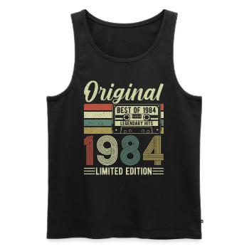 1984 - 40e anniversaire légendaire - Débardeur bio Premium Homme - noir - Devant - Michal (187cm)