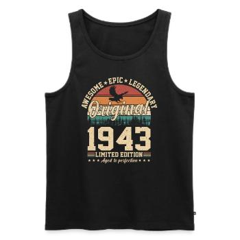 1943 Birthday - Men's Premium Organic Tank Top - black - Front - Michal (187cm)