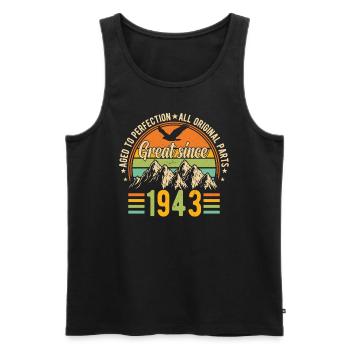 1943 Vintage Birthday - Men's Premium Organic Tank Top - black - Front - Michal (187cm)