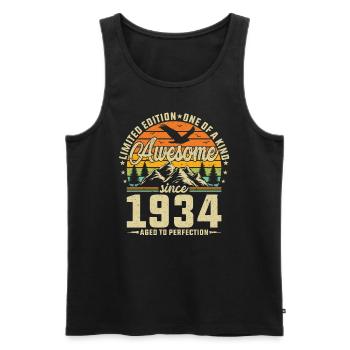 1934 Vintage Geburtstagsshirt - Männer Premium Bio Tank Top - Schwarz - Vorne - Michal (187cm)