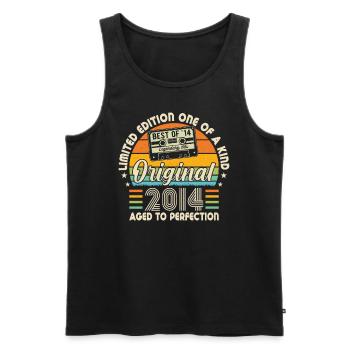2014 Vintage Geburtstag - Männer Premium Bio Tank Top - Schwarz - Vorne - Michal (187cm)