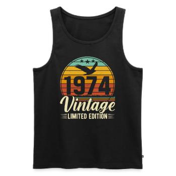 50e anniversaire 1974 Chemise - Débardeur bio Premium Homme - noir - Devant - Michal (187cm)