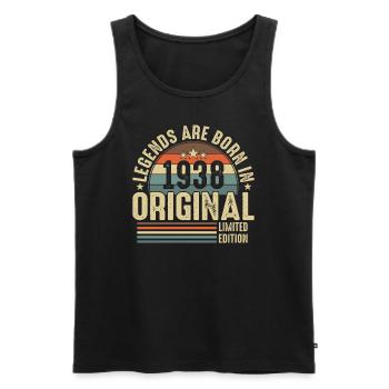 1938 Birthday Shirt - Legendary Retro Look - Men's Premium Organic Tank Top - black - Front - Michal (187cm)