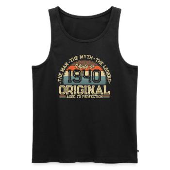 Vintage 1940: Legendary 84th Birthday - Men's Premium Organic Tank Top - black - Front - Michal (187cm)