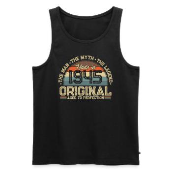 Legendary Birthday Anniversary of 1945 - Men's Premium Organic Tank Top - black - Front - Michal (187cm)