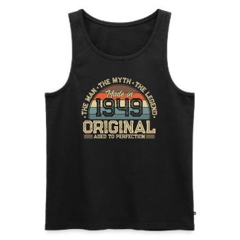 Stylish 75th Birthday Anniversary of 1949 - Men's Premium Organic Tank Top - black - Front - Michal (187cm)