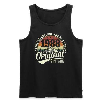 Chemise d’anniversaire élégante de 1988 - Débardeur bio Premium Homme - noir - Devant - Michal (187cm)
