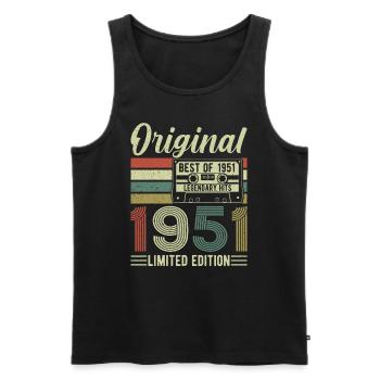 Vintage Birthday 1951 - Men's Premium Organic Tank Top - black - Front - Michal (187cm)