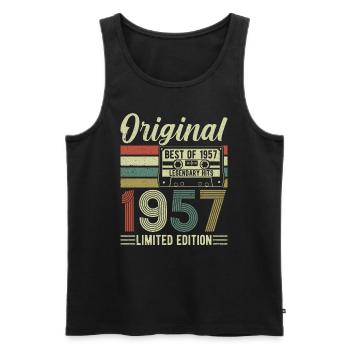 Classique 1957 intemporel rétro cadeau d’anniversaire - Débardeur bio Premium Homme - noir - Devant - Michal (187cm)