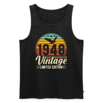 Vintage 1948 – Zeitloses Geburtstagsgeschenk - Männer Premium Bio Tank Top - Schwarz - Vorne - Michal (187cm)