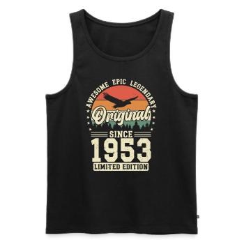 1953: Zeitlose Eleganz - Männer Premium Bio Tank Top - Schwarz - Vorne - Michal (187cm)