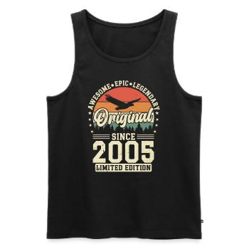 Légendaire 2005 Vintage Chemise d’anniversaire - Débardeur bio Premium Homme - noir - Devant - Michal (187cm)