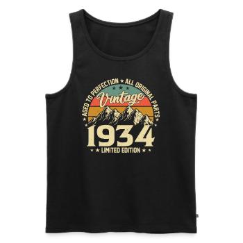 90th birthday 1934 - Men's Premium Organic Tank Top - black - Front - AI Model Male 178 light (178cm)