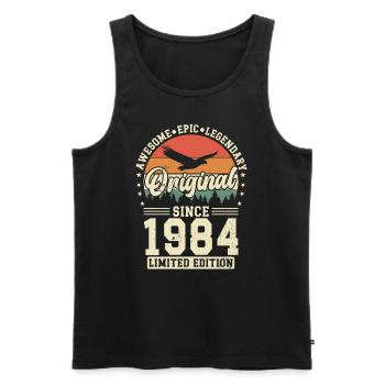 1984 Birthday - Men's Premium Organic Tank Top - black - Front - Michal (187cm)