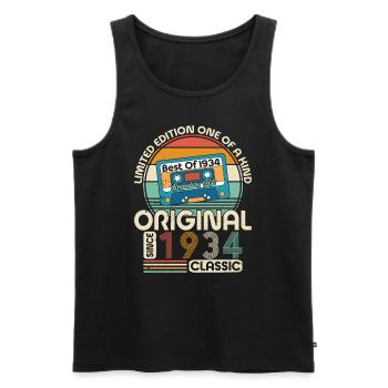 Birthday Vintage 1934 Retro - Men's Premium Organic Tank Top - black - Front - Michal (187cm)