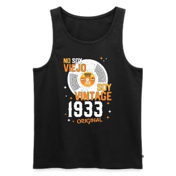 Vintage 90th Birthday 1933 - Men's Premium Organic Tank Top - black - Front - AI Model Male 178 light (178cm)