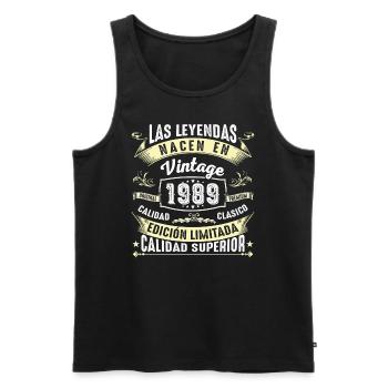 35th Birthday Vintage 1989 - Men's Premium Organic Tank Top - black - Front - AI Model Male 178 light (178cm)