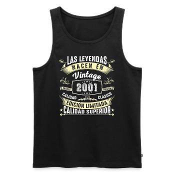 23. Geburtstag Jahrgang 2001 - Männer Premium Bio Tank Top - Schwarz - Vorne - Michal (187cm)