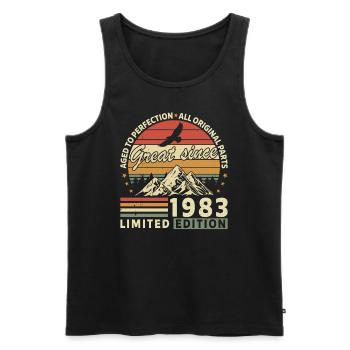 Vintage 1983 Birthday Gift - Men's Premium Organic Tank Top - black - Front - Michal (187cm)