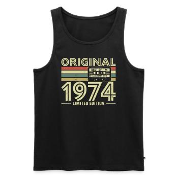 Vintage 1974 - cadeau d’anniversaire, Style rétro - Débardeur bio Premium Homme - noir - Devant - Michal (187cm)