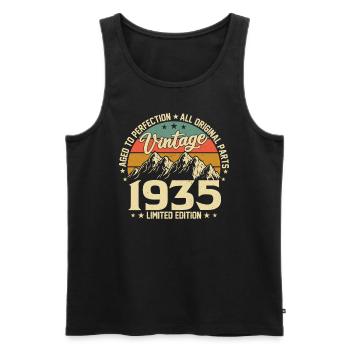 Vintage 1935 anniversaire rétro - Débardeur bio Premium Homme - noir - Devant - Michal (187cm)