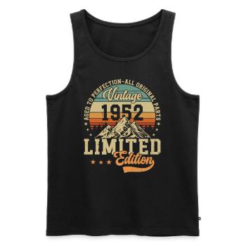 72. Geburtstag Vintage 1952 Retro Style - Männer Premium Bio Tank Top - Schwarz - Vorne - Michal (187cm)