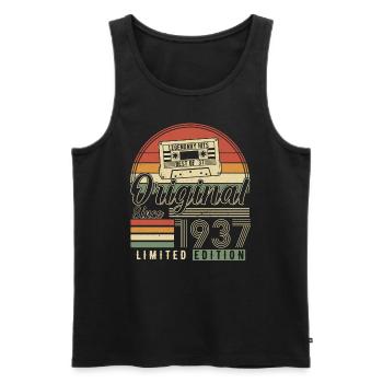 Vintage 87 Birthday Gift 1937 - Men's Premium Organic Tank Top - black - Front - Michal (187cm)