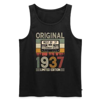 Vintage 87e anniversaire rétro cadeau 1937 - Débardeur bio Premium Homme - noir - Devant - Michal (187cm)