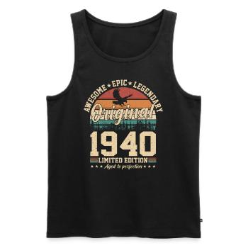 Vintage 84th Birthday 1940 - Men's Premium Organic Tank Top - black - Front - Michal (187cm)
