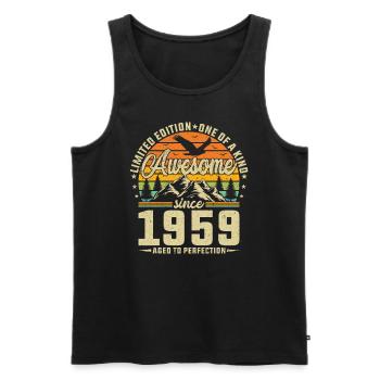 65th Birthday Vintage 1959 - Men's Premium Organic Tank Top - black - Front - AI Model Male 178 light (178cm)