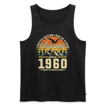 Vintage 1960's Birthday Retro Style - Men's Premium Organic Tank Top - black - Front - Michal (187cm)